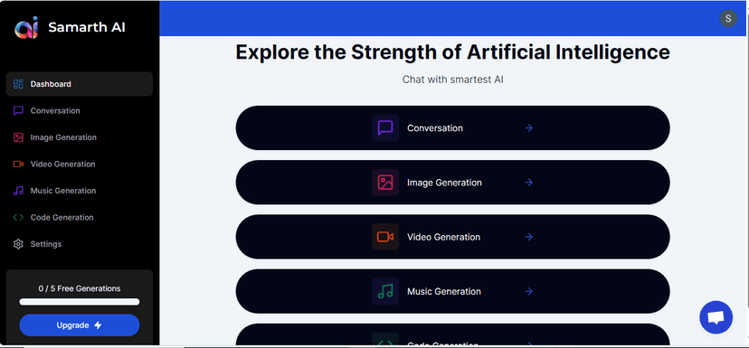 SamarthAI: All-in-one prompt generation platform.